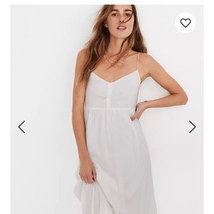 Madewell silk white ruffle hem dress Sz 8